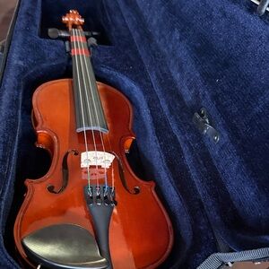 Elegant Brown Violin with Case